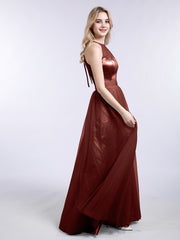 Col d'Illusionline Longue Tulle Robe terracotta