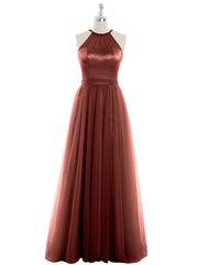 Col d'Illusionline Longue Tulle Robe terracotta