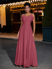 Spaghetti Bretelle Mousseline Robes De Demoiselle d'Honneur Cannelle Rose