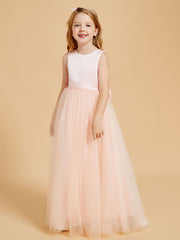 Robes de Fille en Satin et Tulle Longueur au Sol pour une Elégance Intemporelle