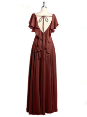 Col En V Mancherons Robes Avec Volants terracotta Grande Taille