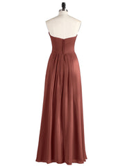 Sans Bretelles Mousseline Robe avec Col en Cœur terracotta Grande Taille