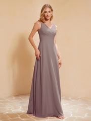 Robe de Demoiselle d'Honneur Empire Sans Manches avec Nœud Papillon Dusk Grande Taille