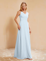 Robe de Demoiselle d'Honneur Empire Sans Manches avec Nœud Papillon Brume Grande Taille