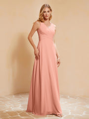 Robe de Demoiselle d'Honneur Empire Sans Manches avec Nœud Papillon Papaye Grande Taille