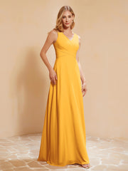 Robe de Demoiselle d'Honneur Empire Sans Manches avec Nœud Papillon Mandarine Grande Taille