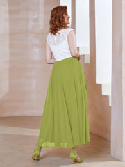 Robe en Mousseline Longueur de Mollet à Col en V avec Poches Trèfle