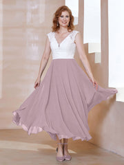 Robe en Mousseline Longueur de Mollet à Col en V avec Poches Dusk Grande Taille