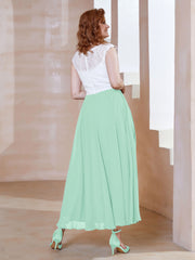 Robe en Mousseline Longueur de Mollet à Col en V avec Poches Vert Menthe