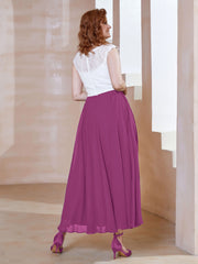 Robe en Mousseline Longueur de Mollet à Col en V avec Poches Orchidee Grande Taille