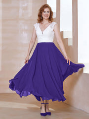 Robe en Mousseline Longueur de Mollet à Col en V avec Poches Régence Grande Taille