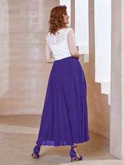 Robe en Mousseline Longueur de Mollet à Col en V avec Poches Régence
