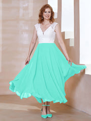 Robe en Mousseline Longueur de Mollet à Col en V avec Poches Spa Grande Taille