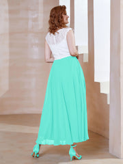 Robe en Mousseline Longueur de Mollet à Col en V avec Poches Spa Grande Taille
