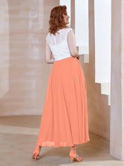 Robe en Mousseline Longueur de Mollet à Col en V avec Poches Crépuscule