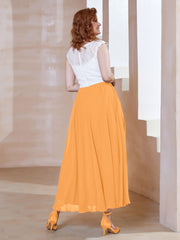 Robe en Mousseline Longueur de Mollet à Col en V avec Poches Mandarine Grande Taille