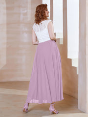 Robe en Mousseline Longueur de Mollet à Col en V avec Poches Glycine Grande Taille