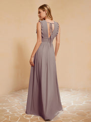 Maxi Robe Sans Manches avec Décolleté en V Plongeant Dusk