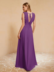 Maxi Robe Sans Manches avec Décolleté en V Plongeant Raisin