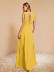 Maxi Robe Sans Manches avec Décolleté en V Plongeant Souci