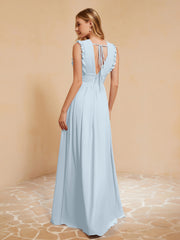 Maxi Robe Sans Manches avec Décolleté en V Plongeant Brume