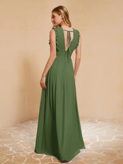 Maxi Robe Sans Manches avec Décolleté en V Plongeant Mousse