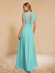 Maxi Robe Sans Manches avec Décolleté en V Plongeant Spa