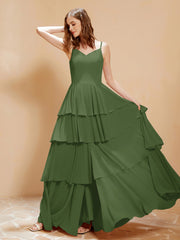 Robe Longue Bohème en Mousseline avec Volants Mousse Grande Taille