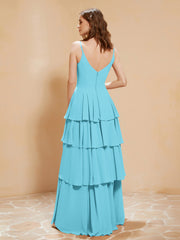 Robe Longue Bohème en Mousseline avec Volants Piscine Grande Taille
