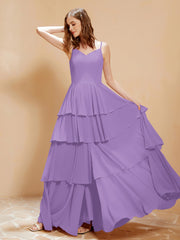 Robe Longue Bohème en Mousseline avec Volants Tahiti Grande Taille
