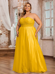 Dentelle et Tulle Longue Robe avec Col en Cœur Souci