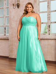 Dentelle et Tulle Longue Robe avec Col en Cœur Spa Grande Taille