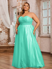 Dentelle et Tulle Longue Robe avec Col en Cœur Spa Grande Taille