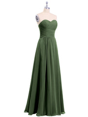 Robes Col en Cœur Sans Bretelles Mousseline Olive Verte Grande Taille