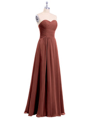Robes Col en Cœur Sans Bretelles Mousseline terracotta Grande Taille