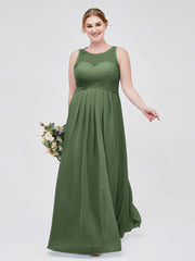 Illusion Col en Cœur Empire Mousseline Robe Olive Verte Grande Taille