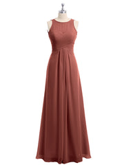 Illusion Col en Cœur Empire Mousseline Robe terracotta Grande Taille