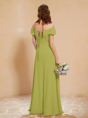 Robe Longue à Demi-Manches avec Fente Trèfle Grande Taille