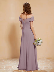 Robe Longue à Demi-Manches avec Fente Dusk