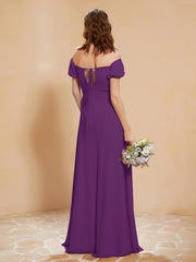 Robe Longue à Demi-Manches avec Fente Raisin Grande Taille