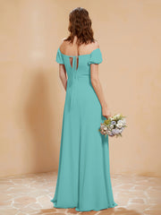 Robe Longue à Demi-Manches avec Fente Spa Grande Taille