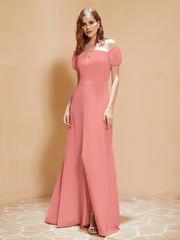 Robe Longue à Demi-Manches avec Fente Crépuscule Grande Taille