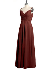 Col En V Mousseline Robes Avec Bretelles Perlées terracotta Grande Taille