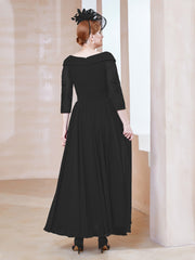 Robe en Dentelle et Mousseline Longueur au Sol à Col en V Noir Grande Taille