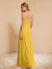Robe de Demoiselle d'Honneur Sans Manches avec Volants Souci Grande Taille