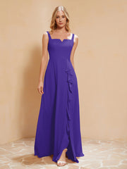 Robe de Demoiselle d'Honneur Sans Manches avec Volants Régence Grande Taille