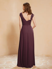 Maxi Robe de Demoiselle d'Honneur Appliquée avec Haut en Dentelle Cabernet Grande Taille