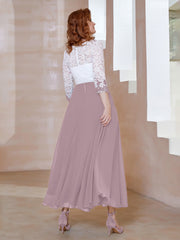 Robe en Mousseline avec Longueur de Mollet à Col Appliqué Dusk Grande Taille
