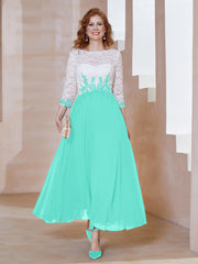Robe en Mousseline avec Longueur de Mollet à Col Appliqué Spa Grande Taille
