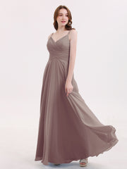 Spaghetti Bretelle Mousseline Robe avec Col en V Dusk Grande Taille
